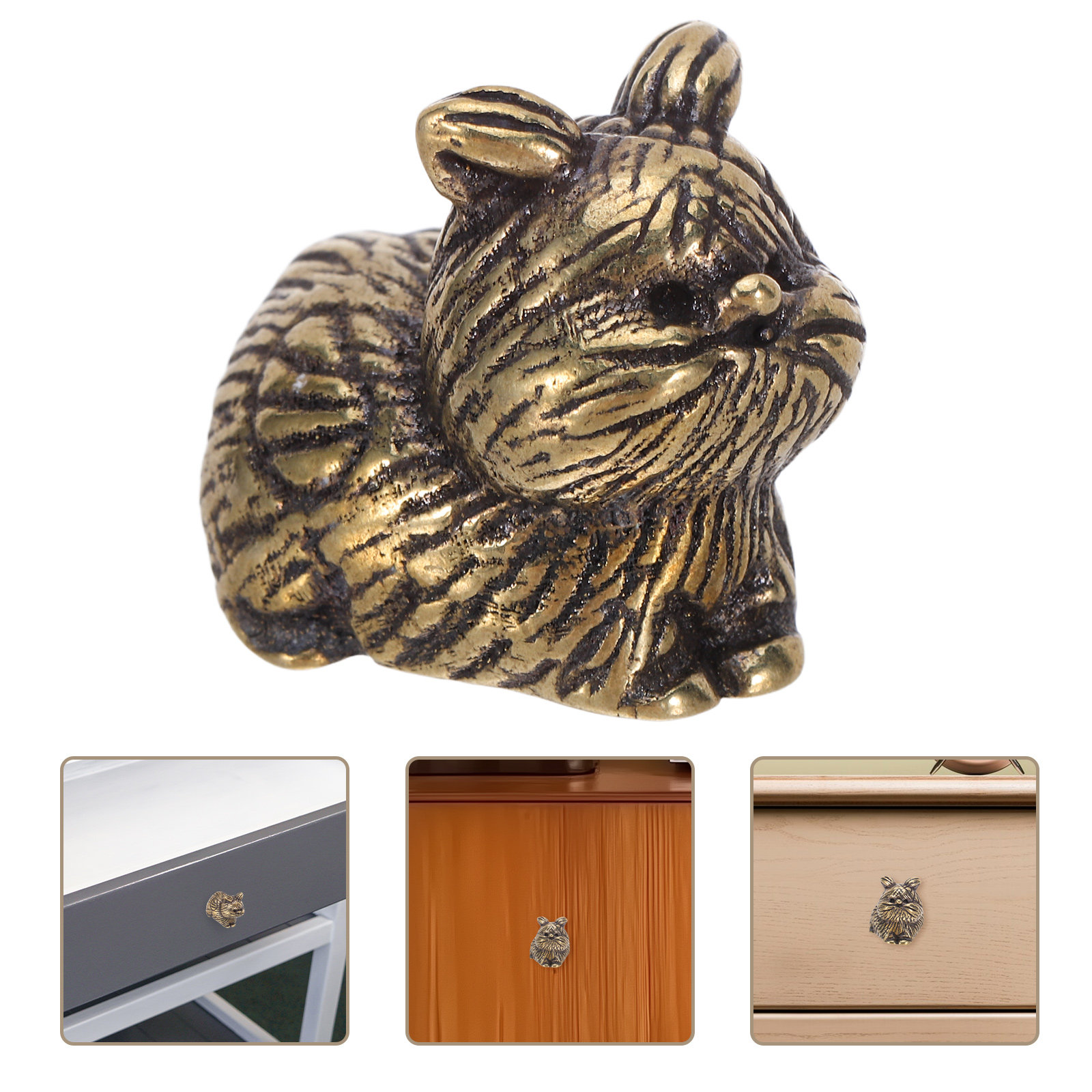 Woodworking Inspiration - 1.02 Inch Brass Cat Cabinet Knobs