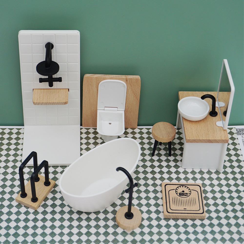1:12 Dollhouse Simulation Bath - Woodworking Veneer 리뷰 및 가격