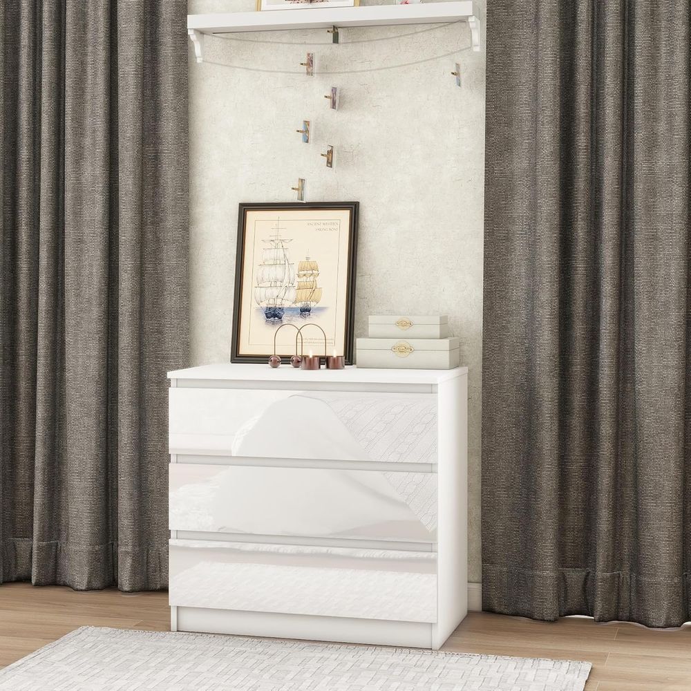 High-Gloss Wooden Drawer Chest - Woodworking Veneer 리뷰 및 가격