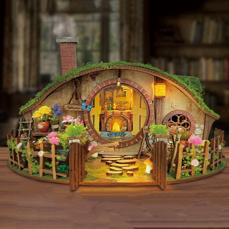 Wooden DIY Magic Ring Dollhous - Woodworking Veneer 리뷰 및 가격